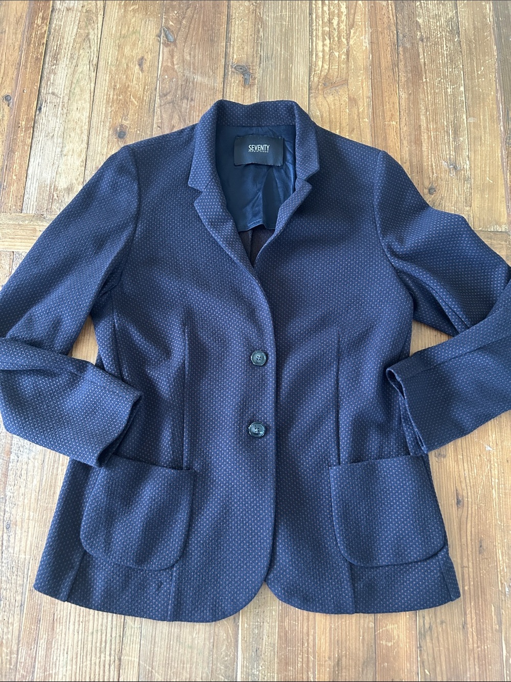 Seventy Navy Microdot Womens Blazer Jacket